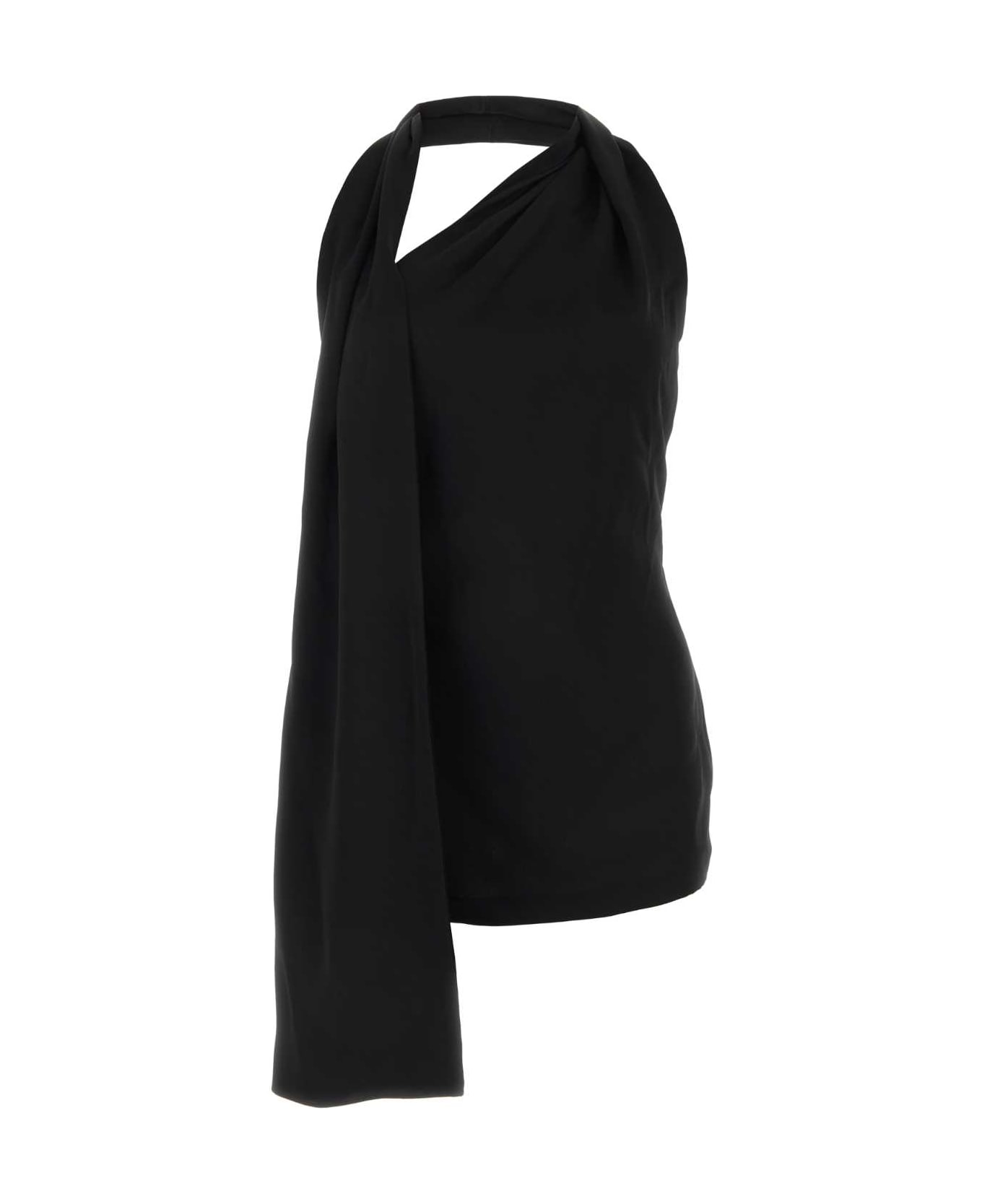 Loewe print Black Satin Mini Dress - BLACK
