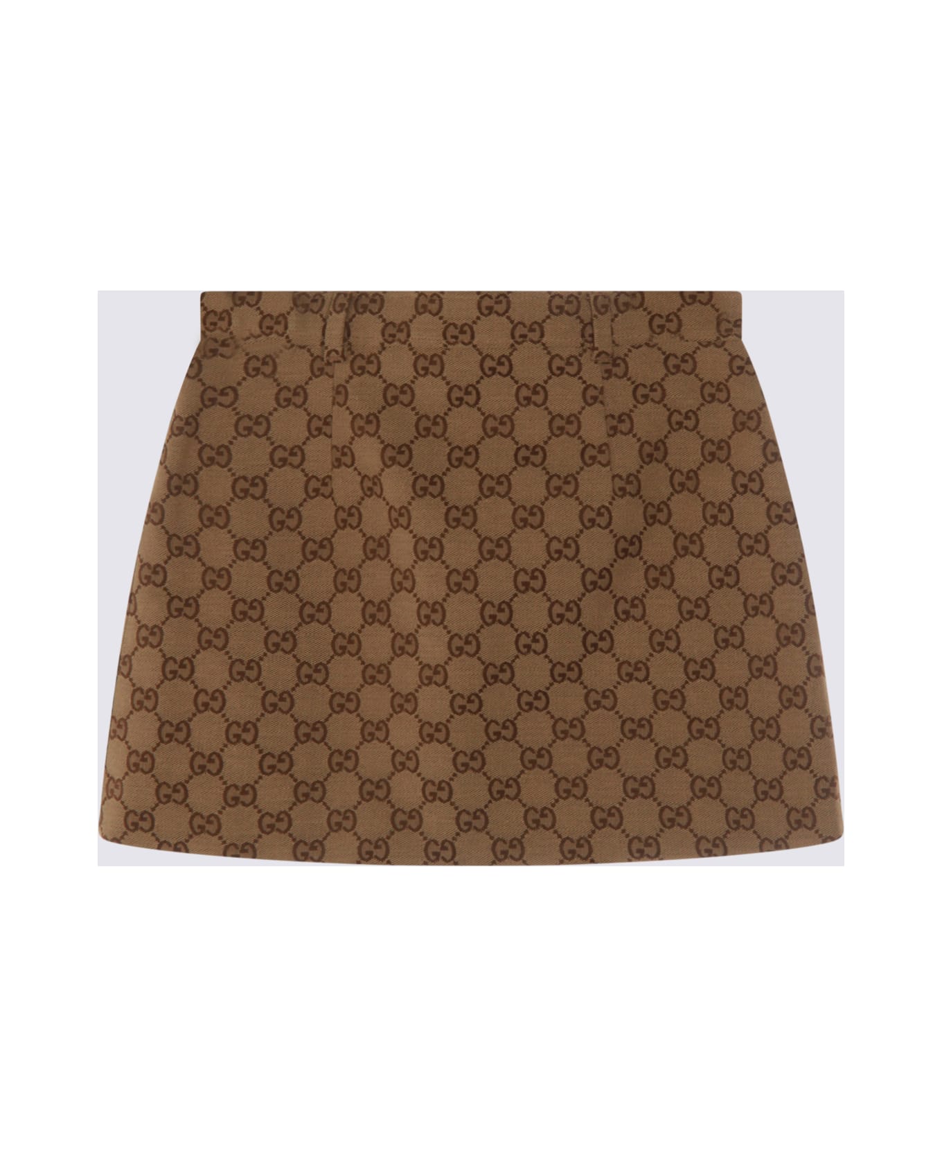 Gucci Beige Cotton Skirt - CAMEL/EBONY