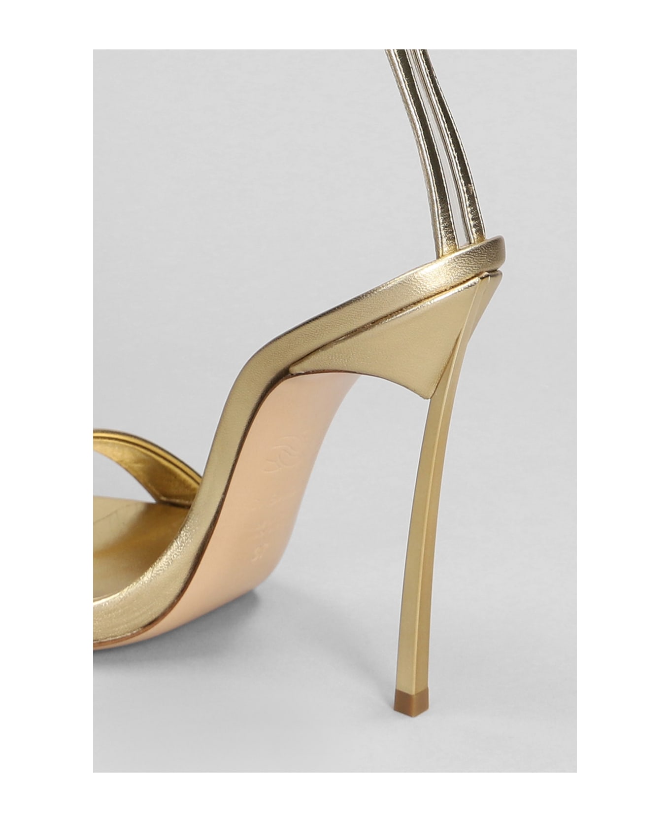 Casadei Blade Sandals In Gold Leather - gold