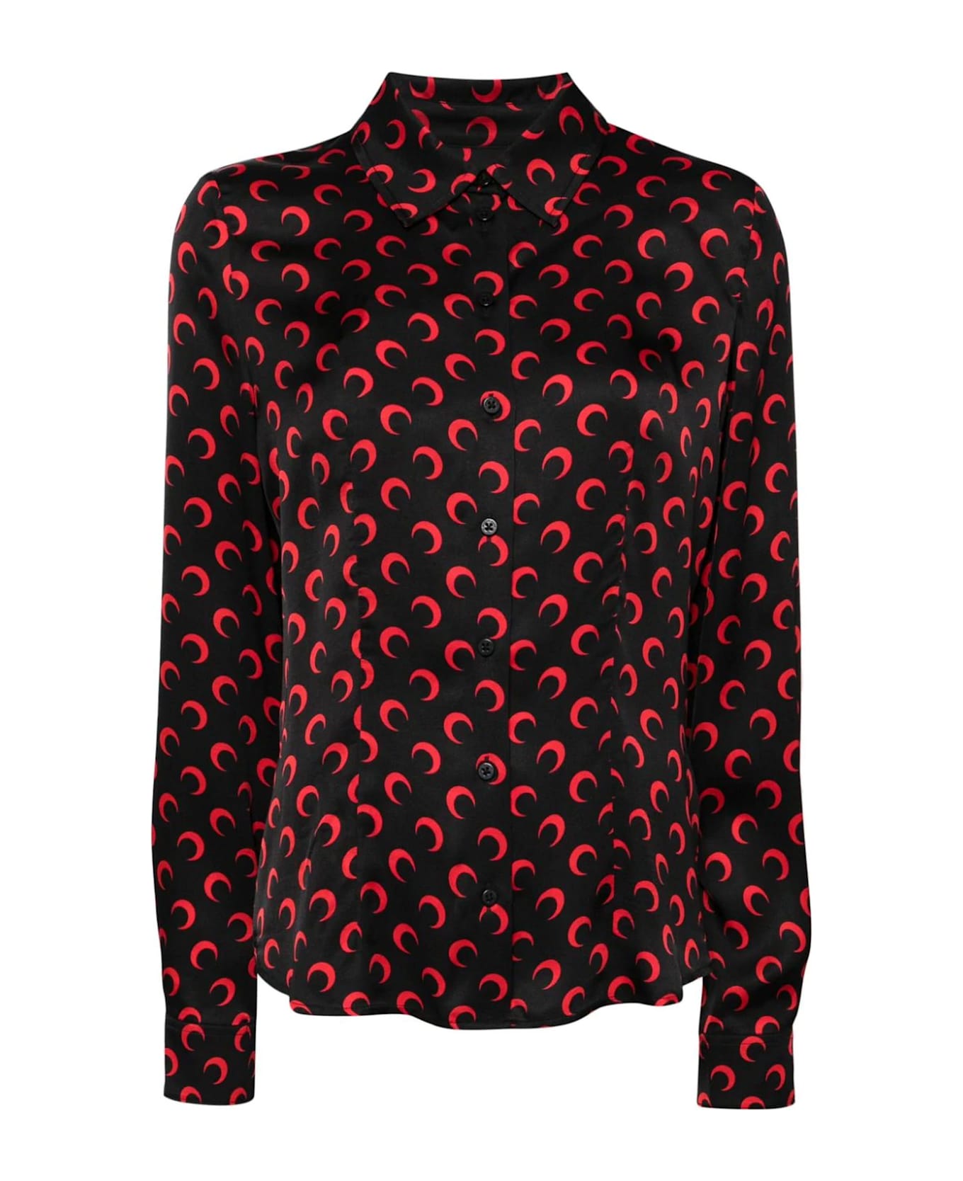 Marine Serre Moon Printed Flou Shirt Blouse - Black