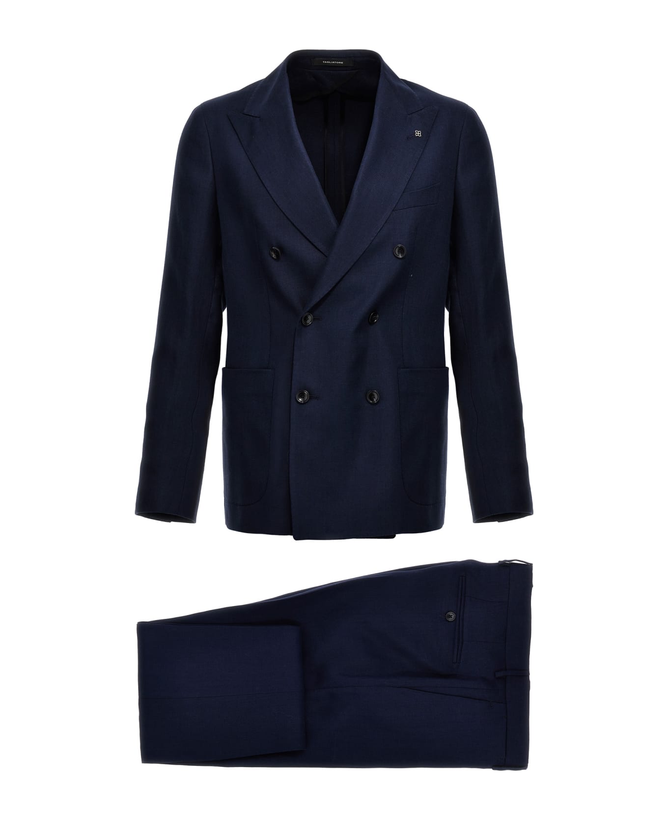 Tagliatore Double-breasted Linen Suit - Blue スーツ