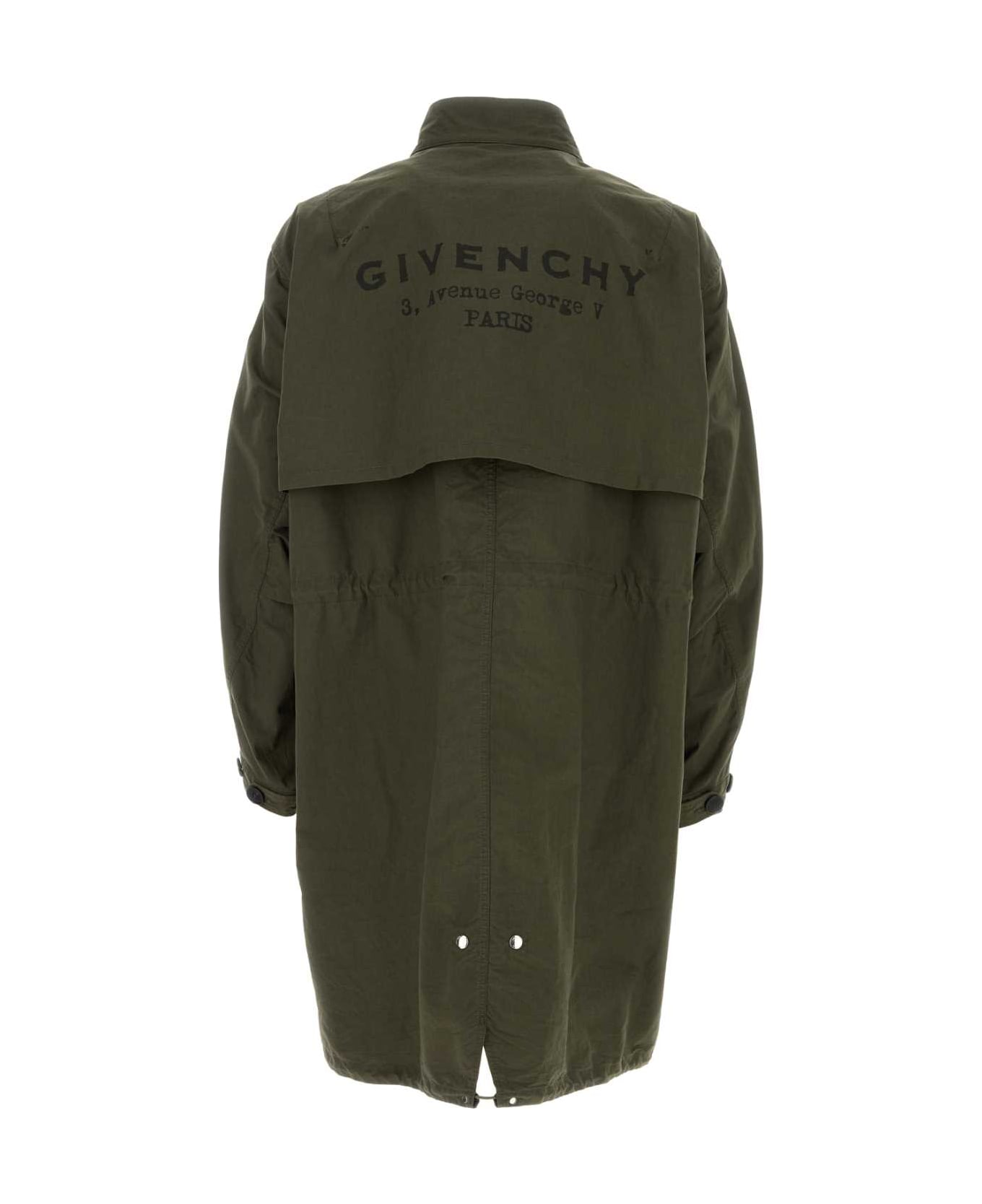 Givenchy Olive Green Cotton Blend Parka - KHAKI