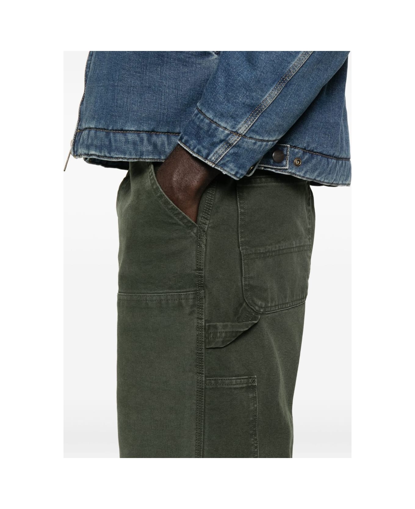 Carhartt WIP Double Knee Organic Cotton Trousers - Green ボトムス