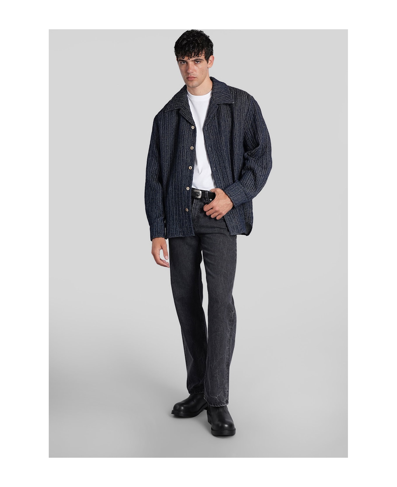 Séfr Wes Casual Jacket In Blue Cotton - blue