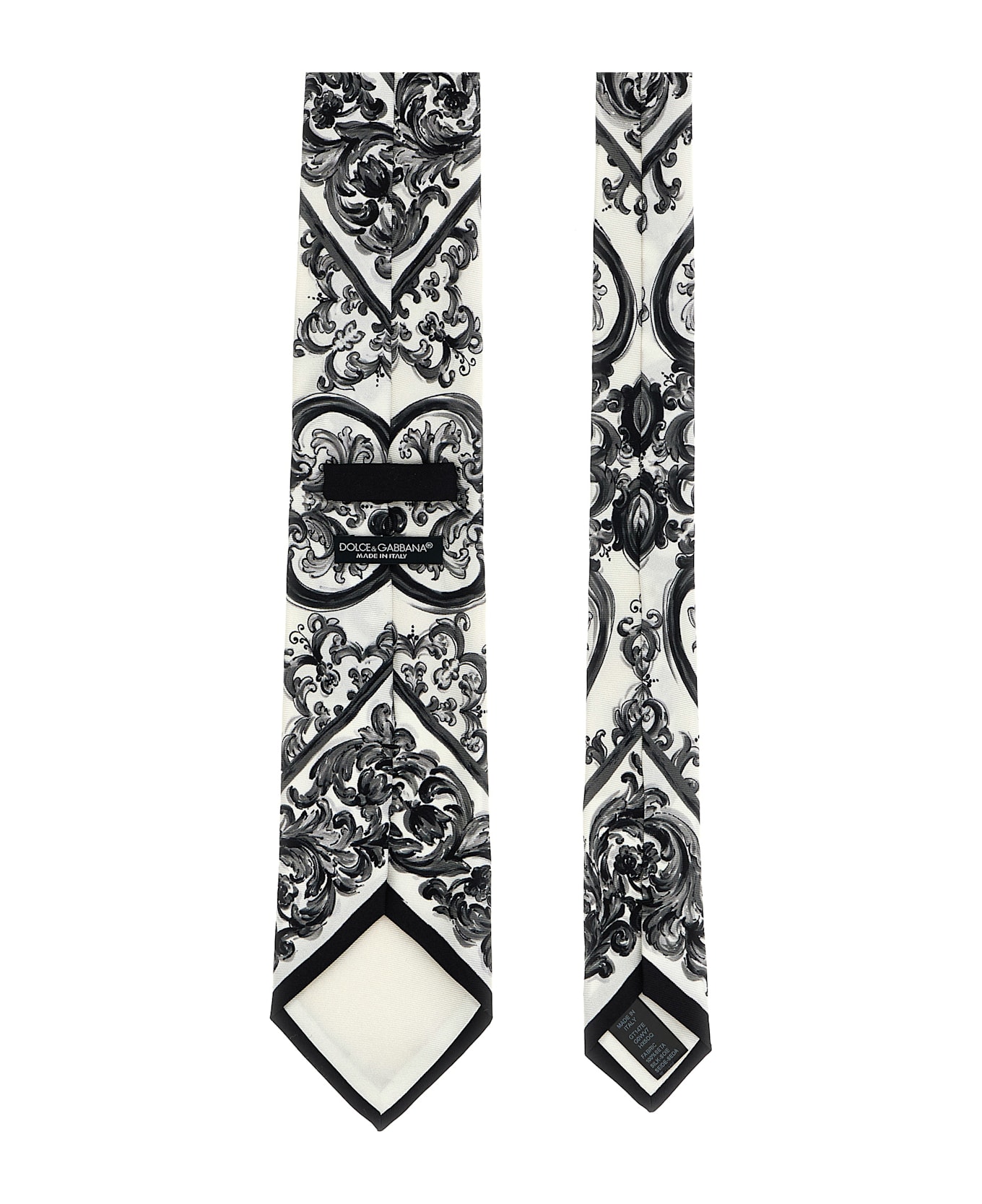 Dolce 
Gabbana 
maiolica
 Print Tie - White/Black