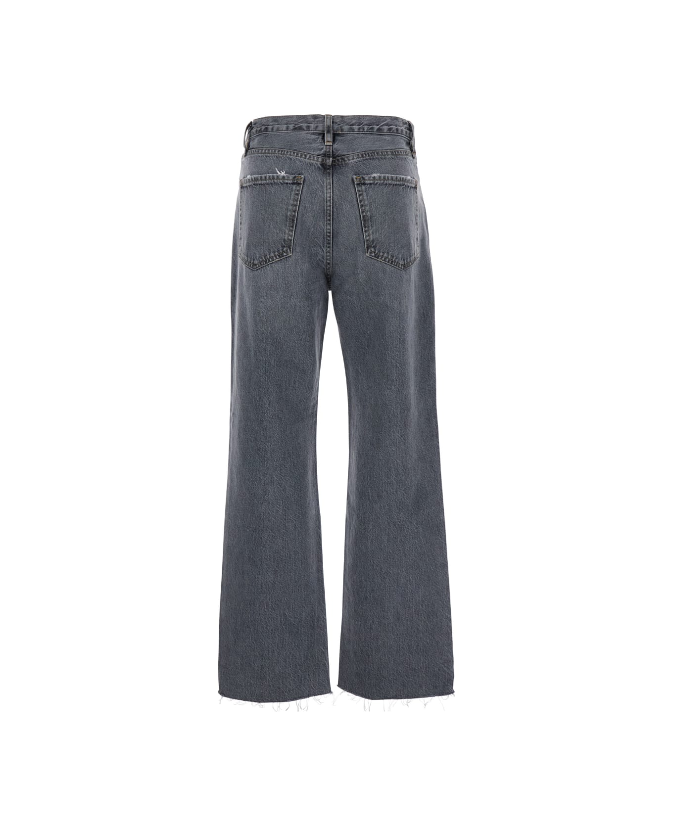 Frame Grey Straight Five Pocket Jeans In Denim Woman - Grey