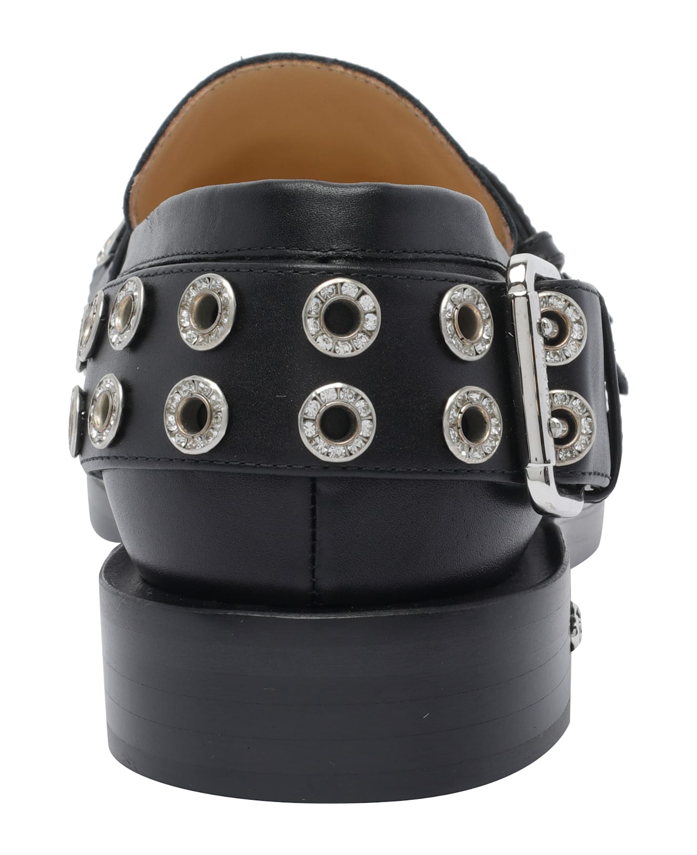 Mach 
Mach Buckle Belt Vintage Loafers - Black