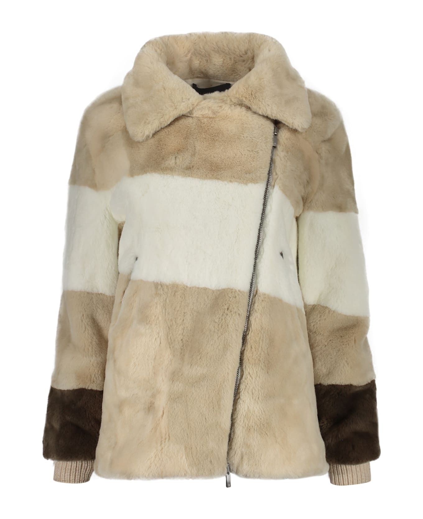 Lorena Antoniazzi Faux Fur Jacket - Beige