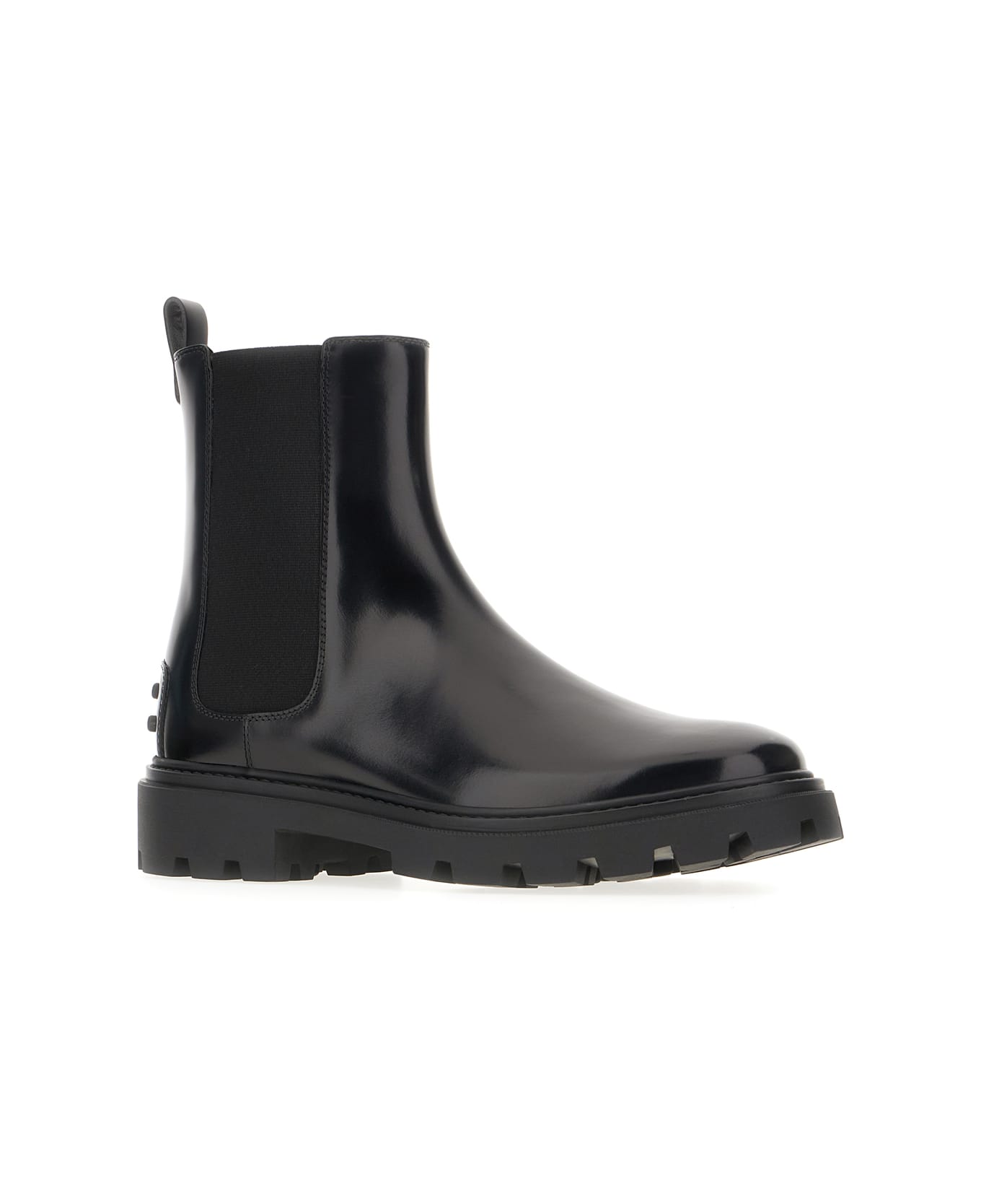 Tod's Black Leather Ankle Boots - BLACK