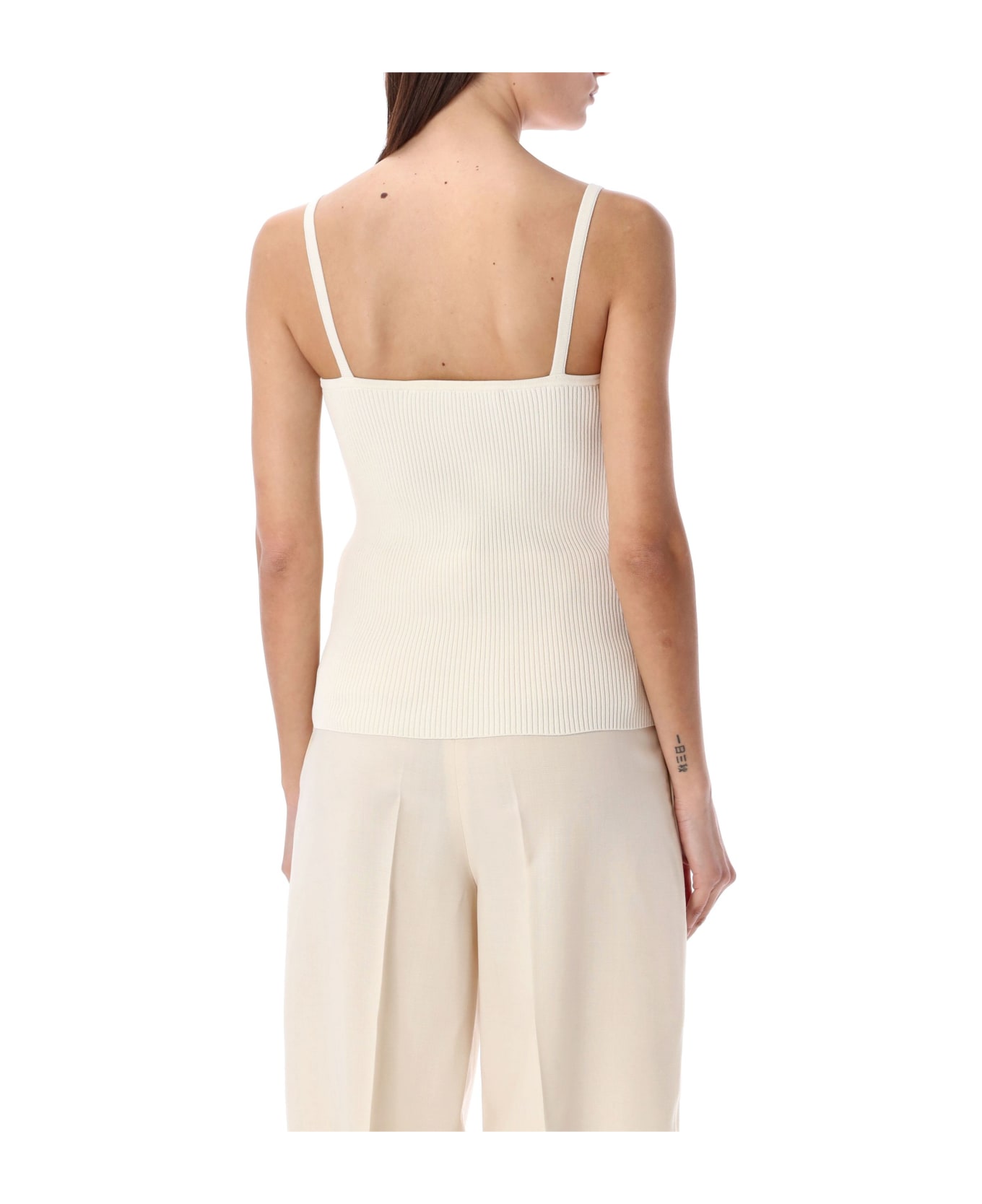 Róhe Squared Shaped Knitted Tank Top - OFF WHITE