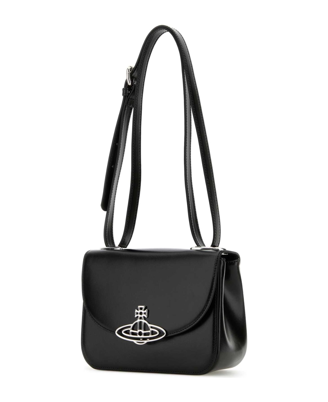 Vivienne Westwood Black Leather Linda Crossbody Bag - BLACK