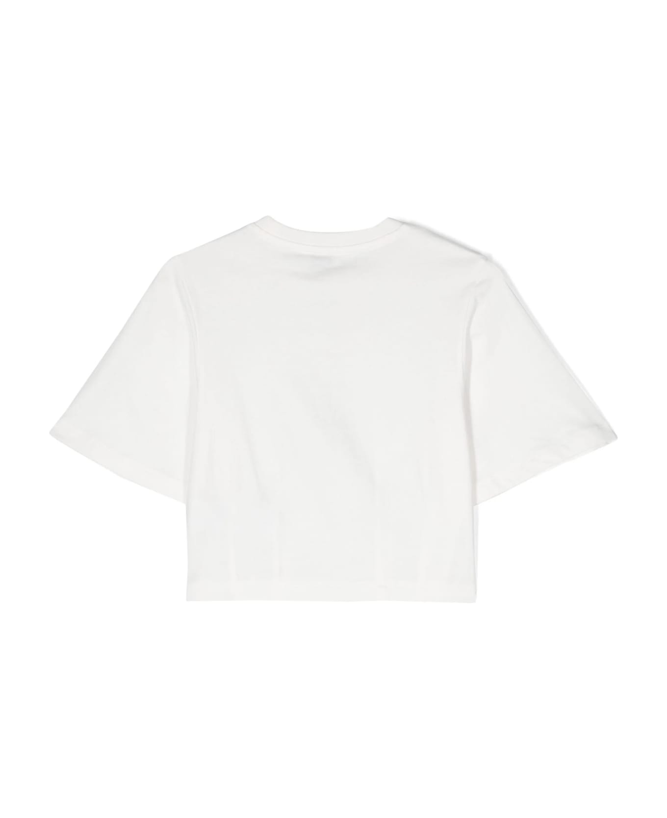 Etro White Crop T-shirt With Etro Pegaso Logo - White