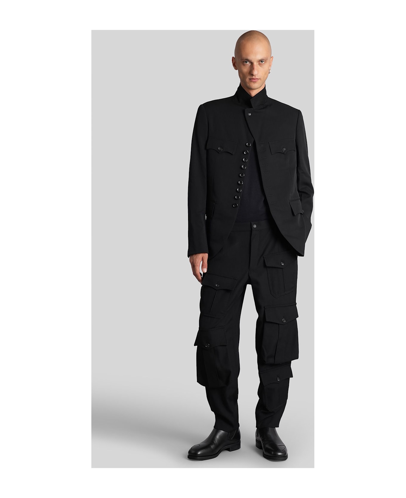 Comme Des Garçons Homme Plus Blazer In Black Wool - black