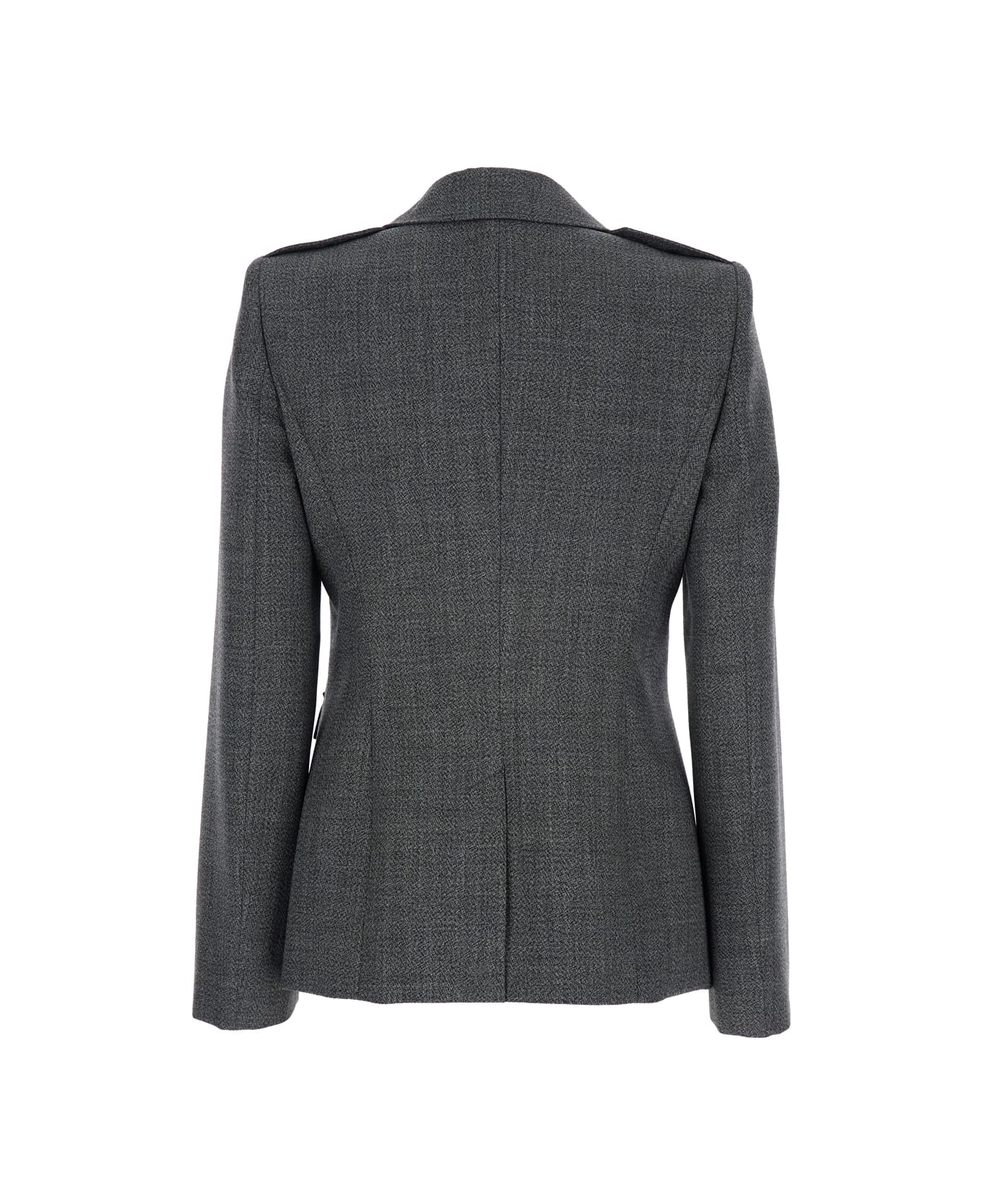 Alexander McQueen Grey Jacket With Wide Notched Revers In Wool Woman - Grey