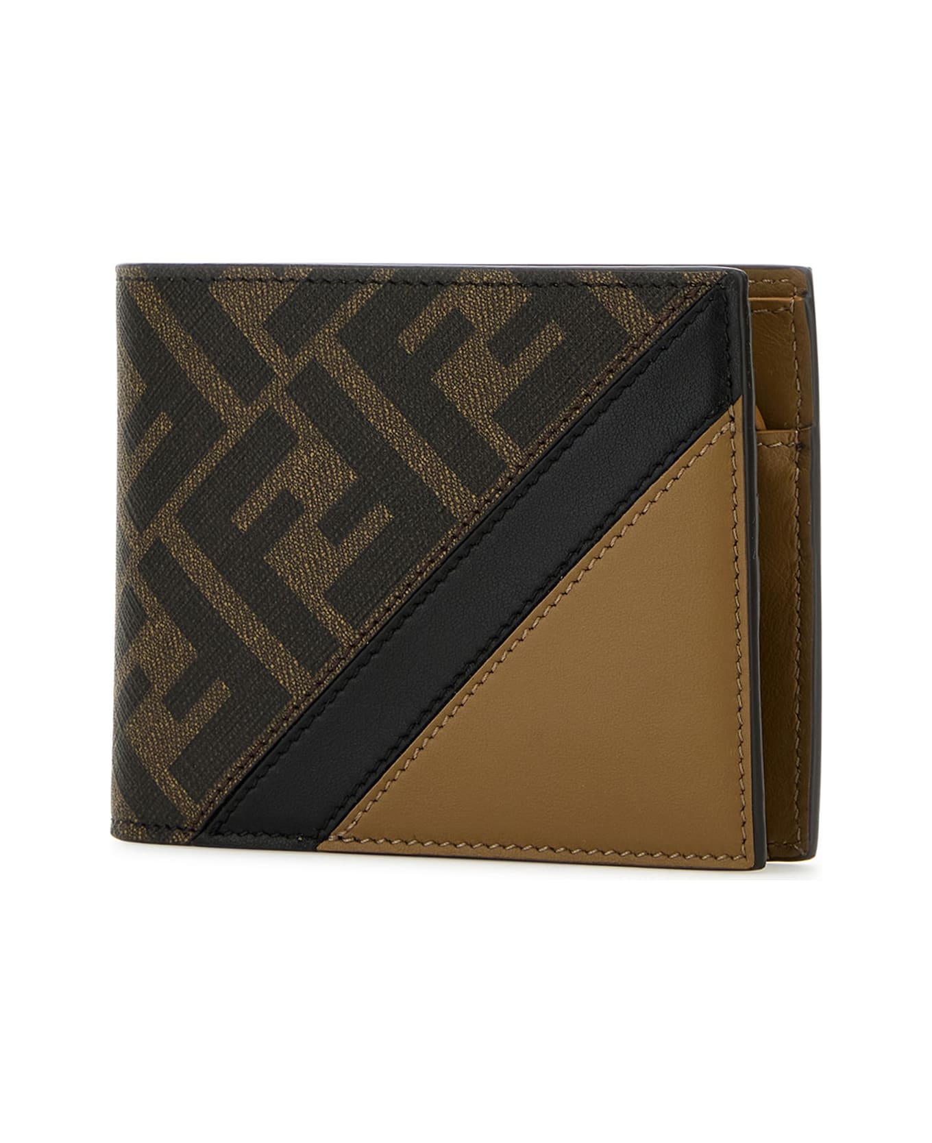 Fendi Bifold Ff Logo - TABACCO