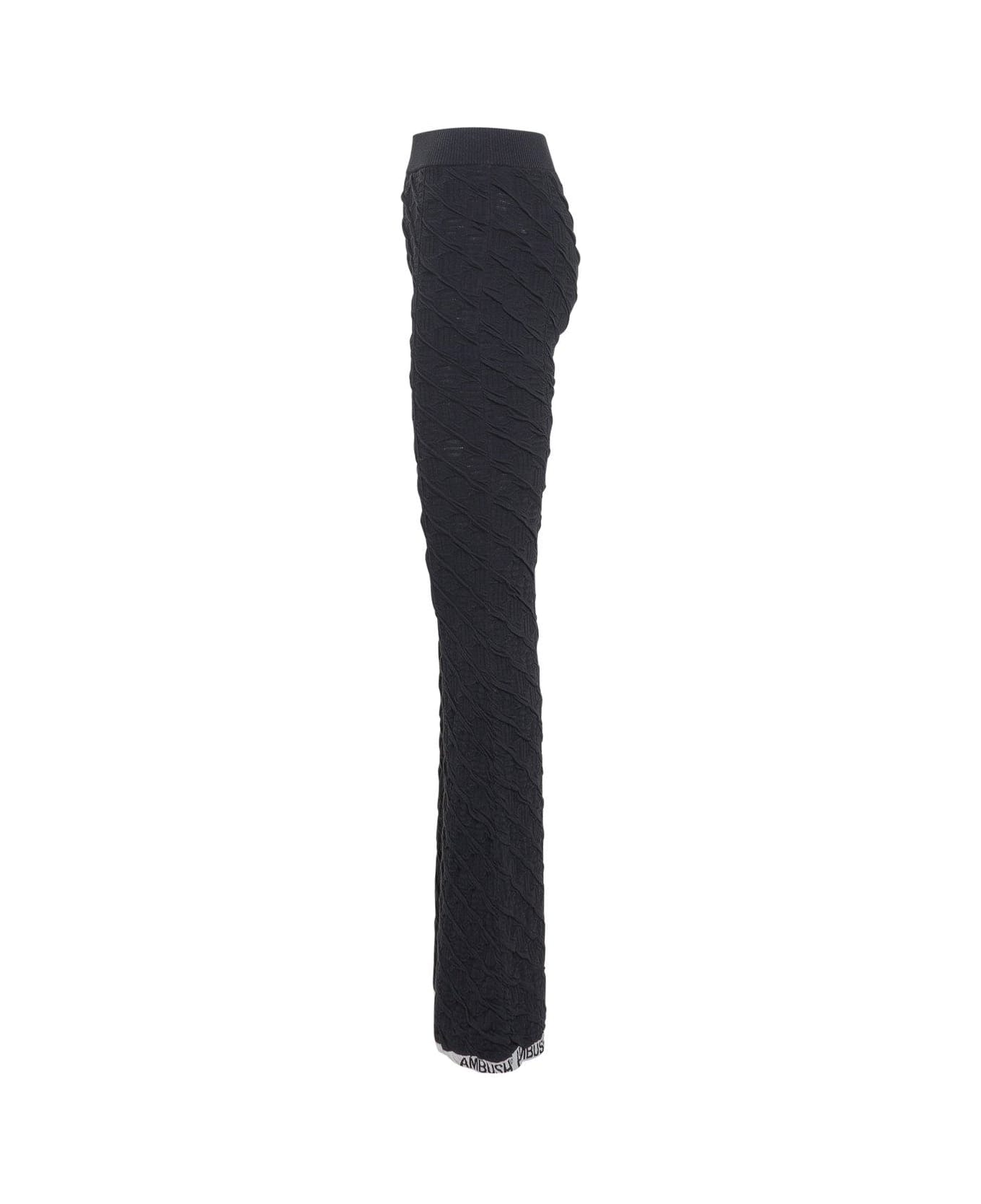 AMBUSH High-waisted Monogram Flared Trousers - Black ボトムス