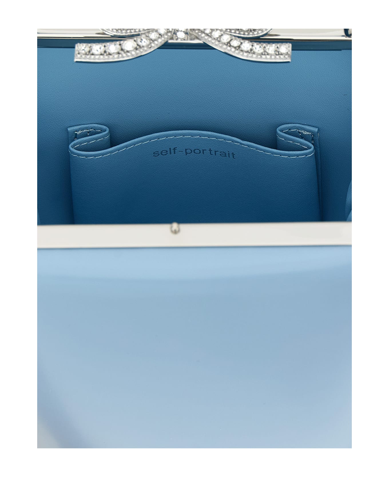 self-portrait 
blue Leather Bag
 Handbag - Light Blue