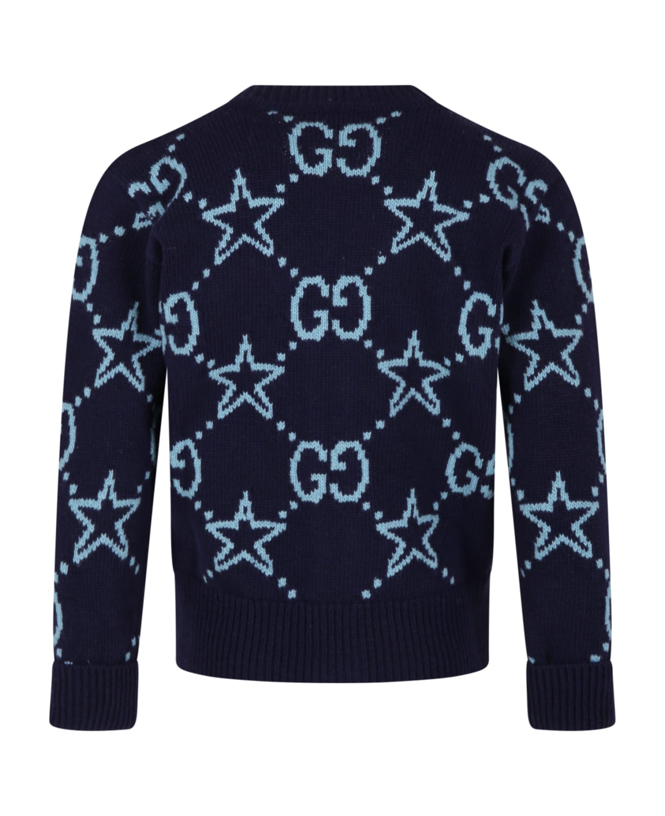 Gucci Blue Cardigan For Kids With Stars
