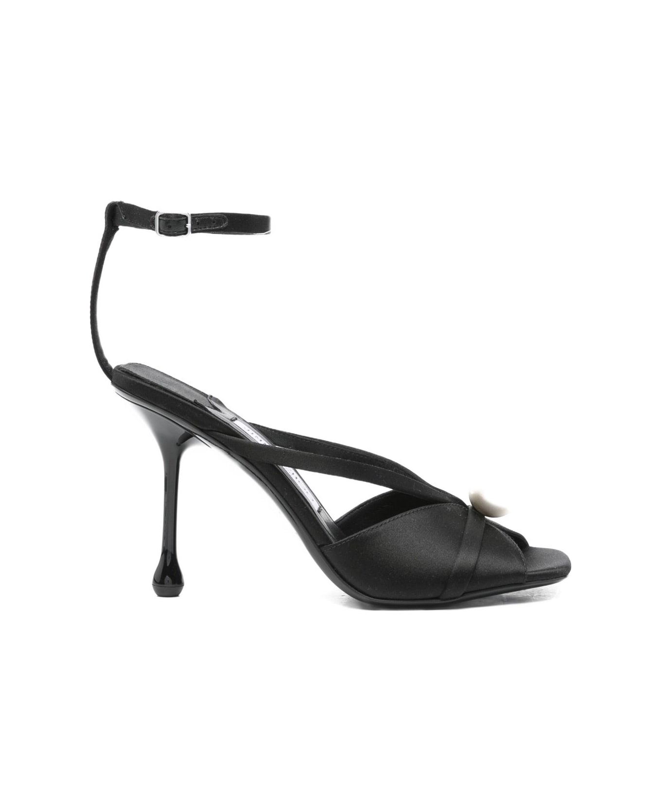Jimmy Choo Siva 95 Satin Sandals - Black