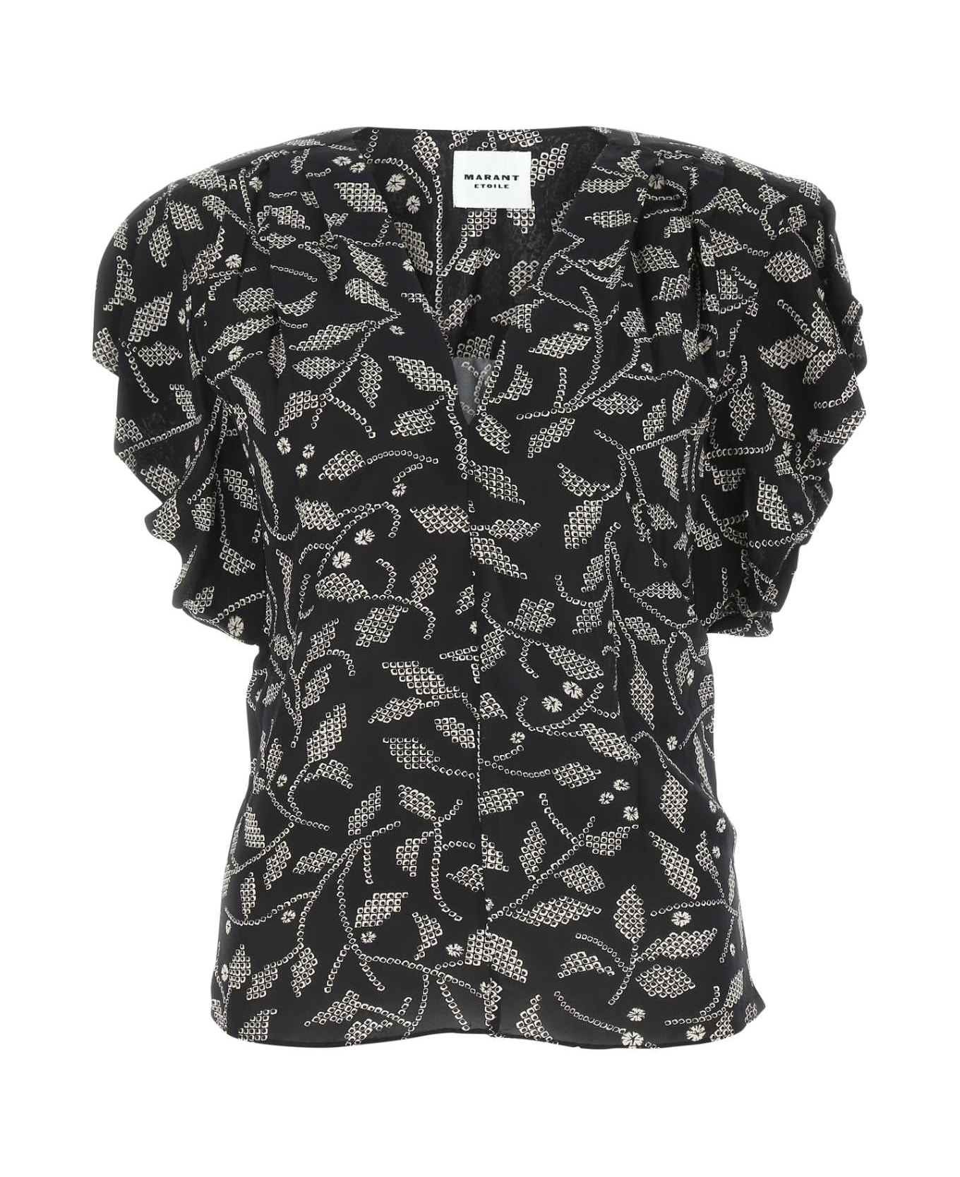 Marant Étoile Printed Crepe Delocia Top - Black