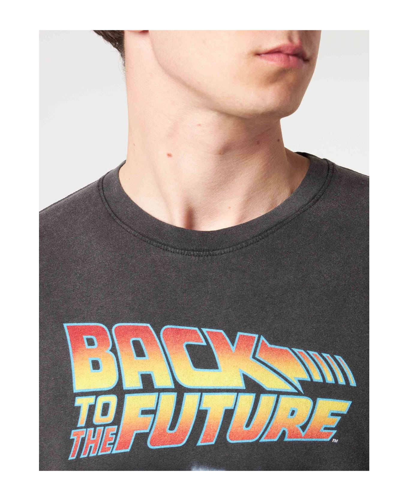 MC2 Saint Barth Man Cotton T-shirt With Back To The Future Front Print | Back To The Future Special Edition - BLACK