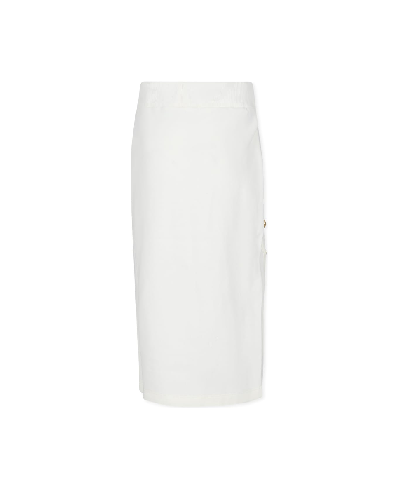 Balmain Ivory Skirt For Girl With Logo - Ivory