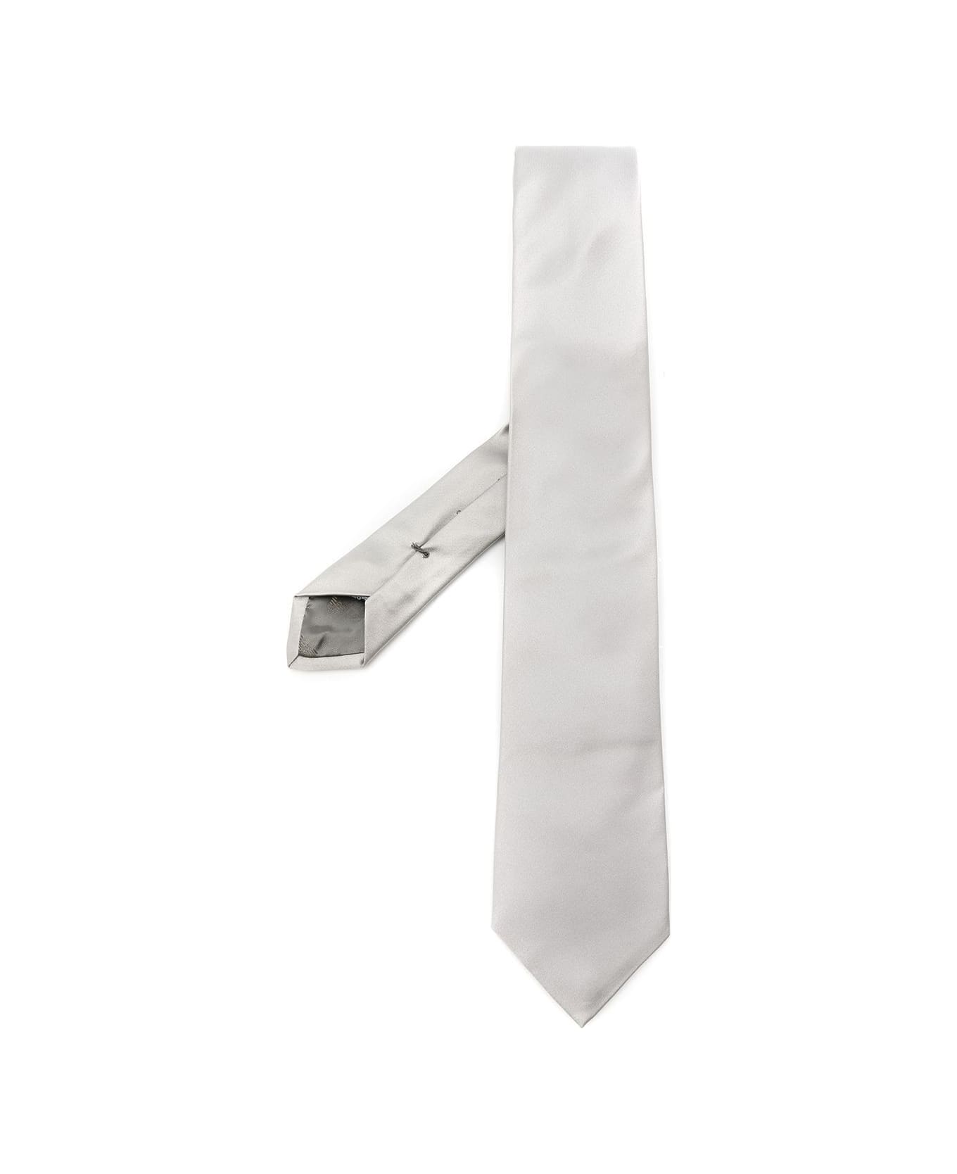 Emporio Armani Woven Jacquard Tie - Dark Blue Silver
