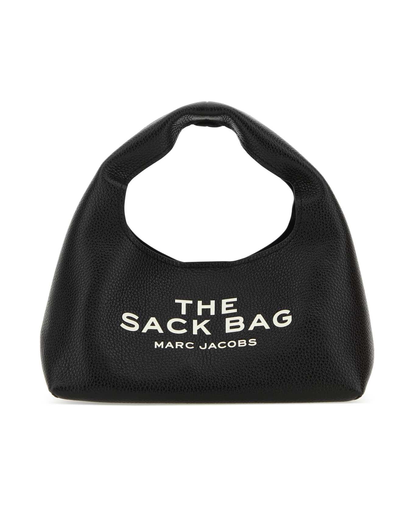 Marc Jacobs Black Leather Mini The Sack Bag Handbag - BLACK