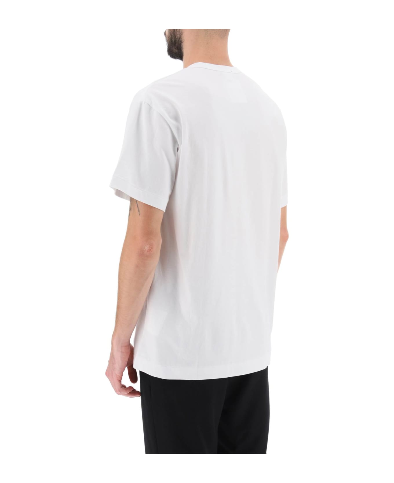 Comme Des Garçons Homme Plus Artwork Print T-shirt - WHITE BLACK (White)
