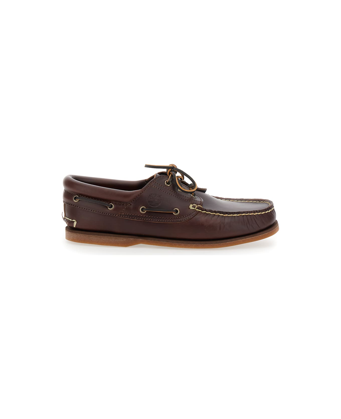 Timberland Brown Boat Loafers With Two-tone Laces In Leather Man - Brown