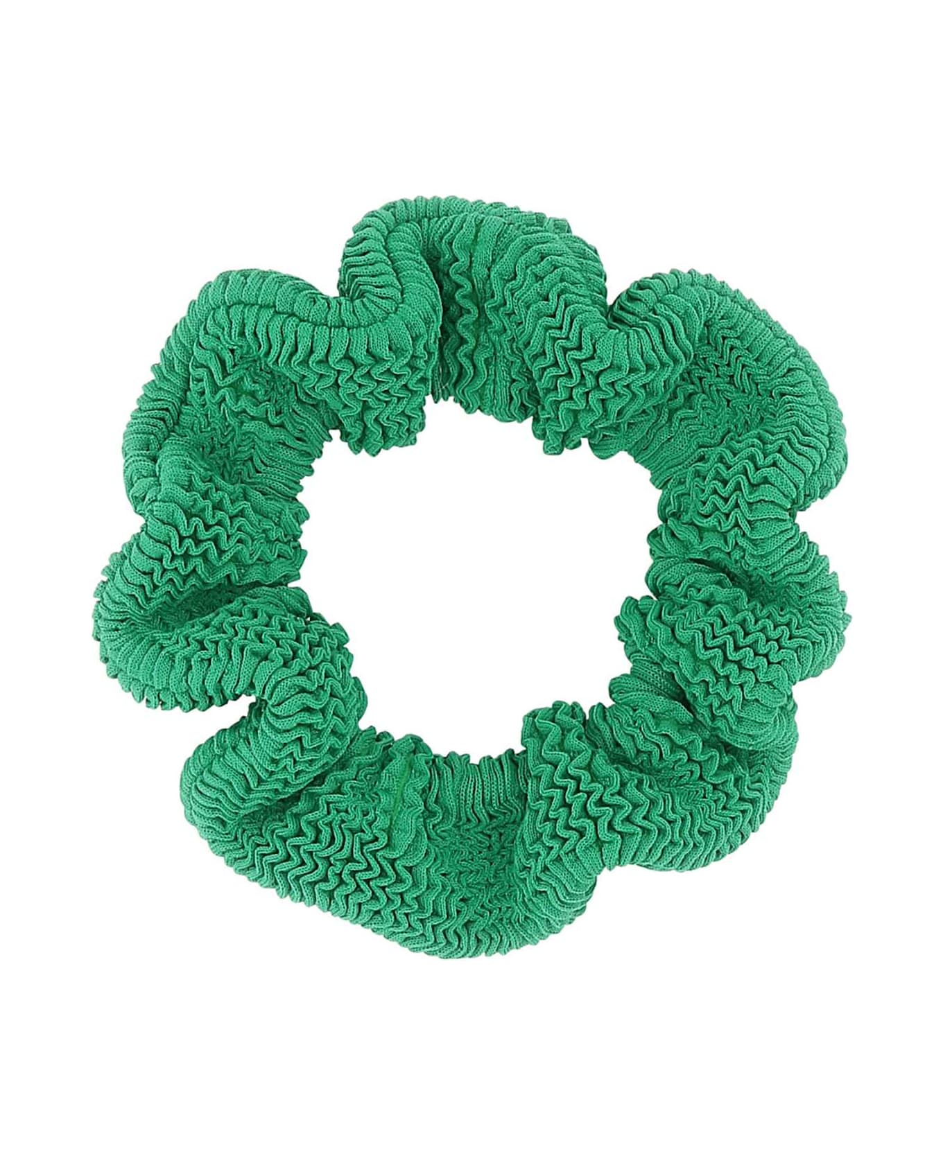 Hunza G Grass Green Fabric Scrunchie - EMERALD