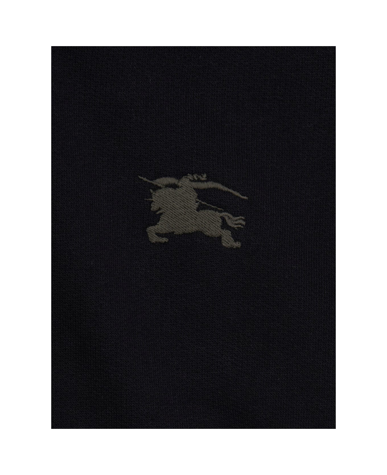 Burberry Black Hoodie With Equestrian Knight Motif On The Front In Cotton Boy - Black