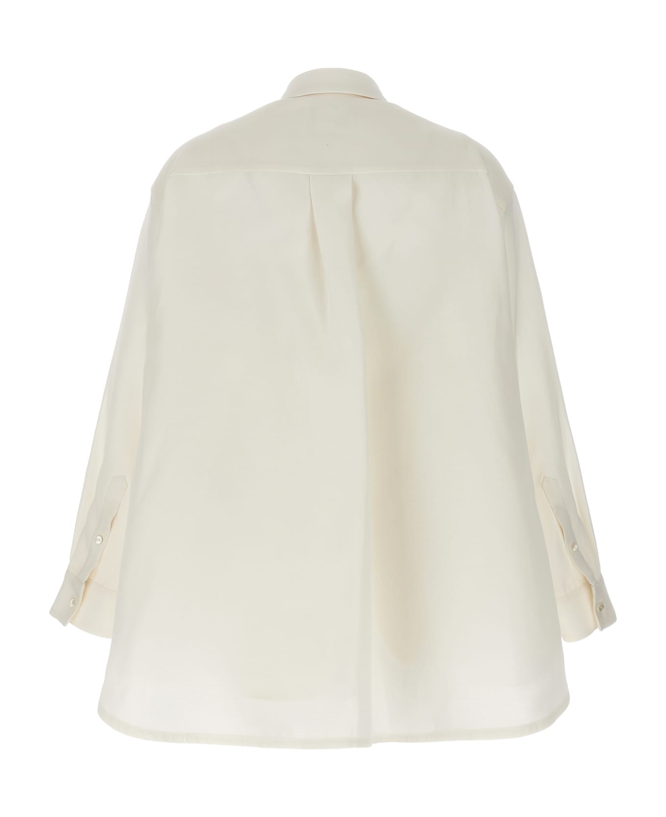 Sacai Overlapping Shirt Silk Dress - White