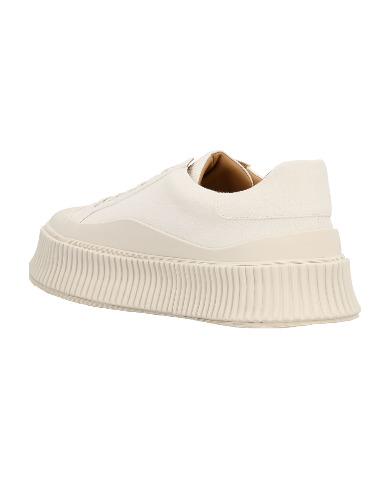 Jil Sander Oversize Sole Canvas Sneakers - White