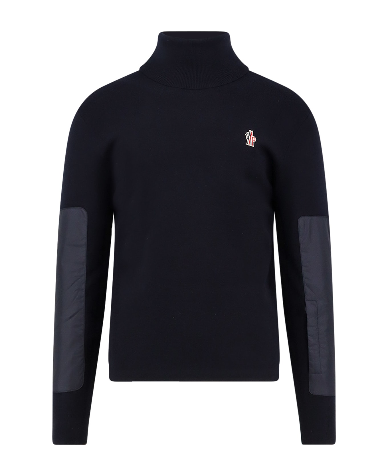 Moncler Grenoble Wool Turtleneck Sweater With Nylon Inserts - Blue