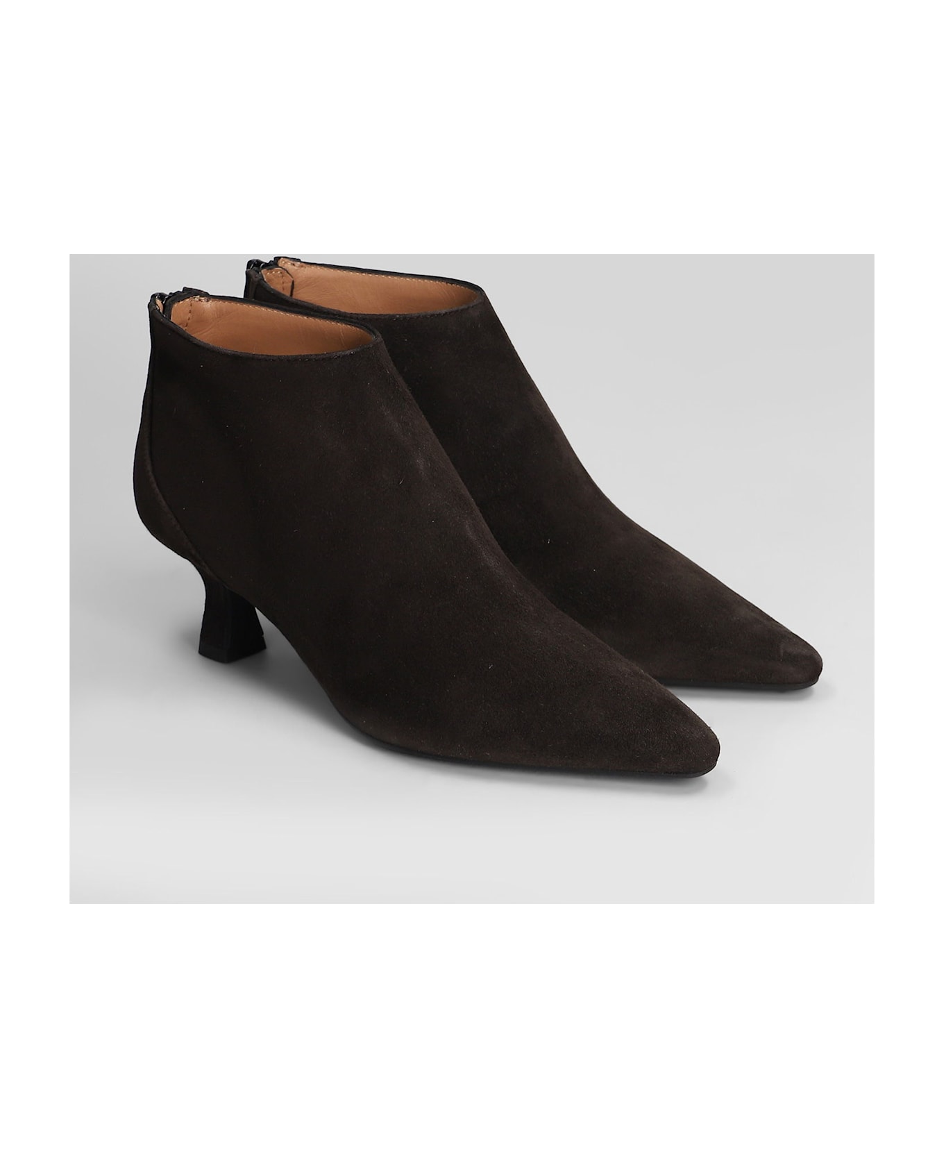 Roberto Festa Esta High Heels Ankle Boots In Dark Brown Suede - dark brown
