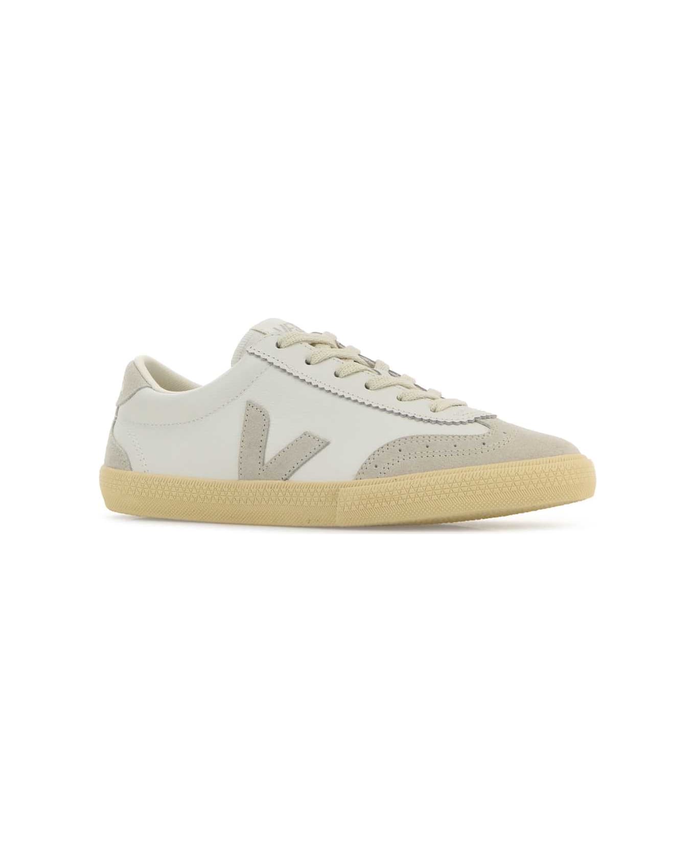 Veja White Leather Volley O.t. Sneakers - WHITENATURAL