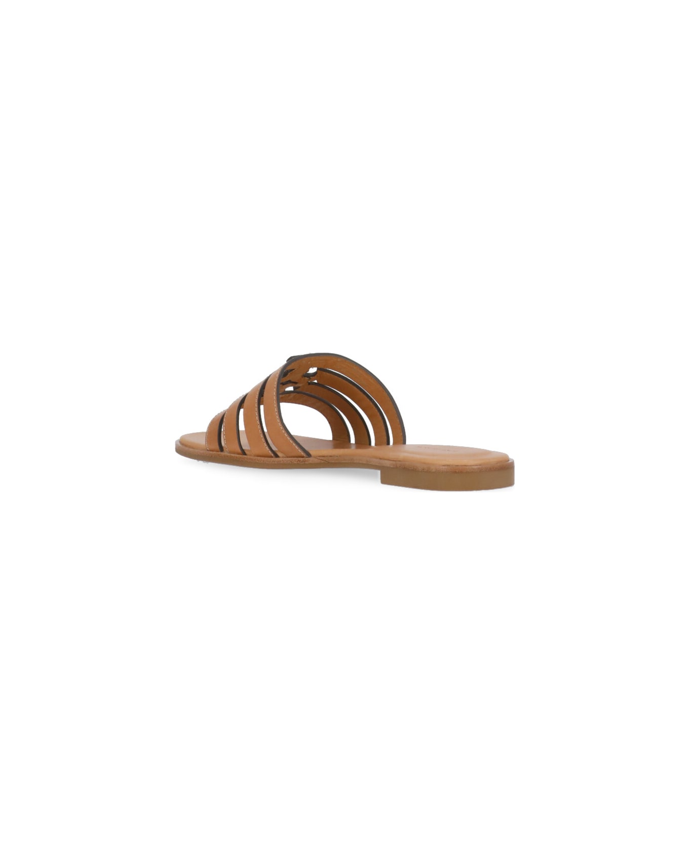 Tory Burch Ines Cage Slide Slippers - Beige