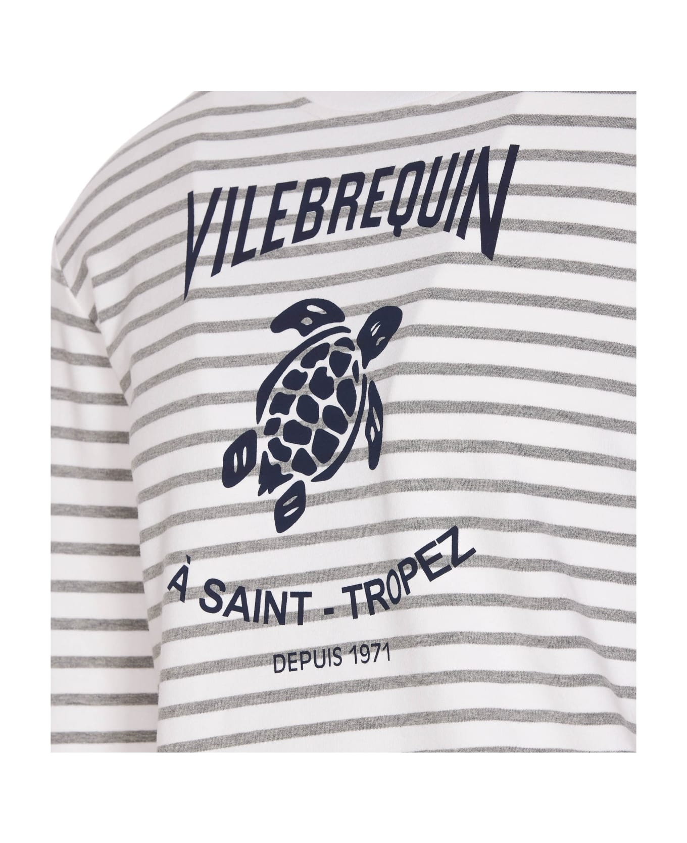 Vilebrequin Turtle Logo Long Sleeves T-shirt - Bianco Grigio
