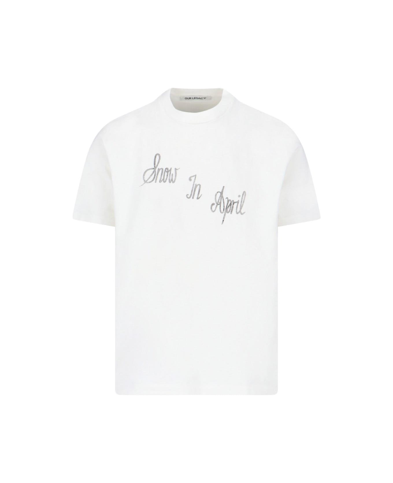 Our Legacy Printed T-shirt - Ronja Print White