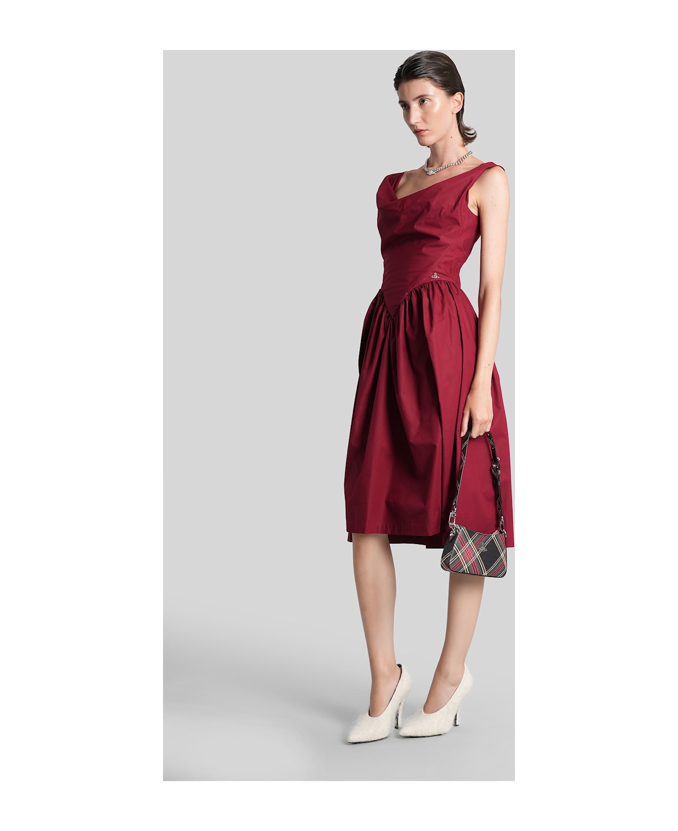 Vivienne Westwood Sunday Long Dress In Bordeaux Cotton - bordeaux