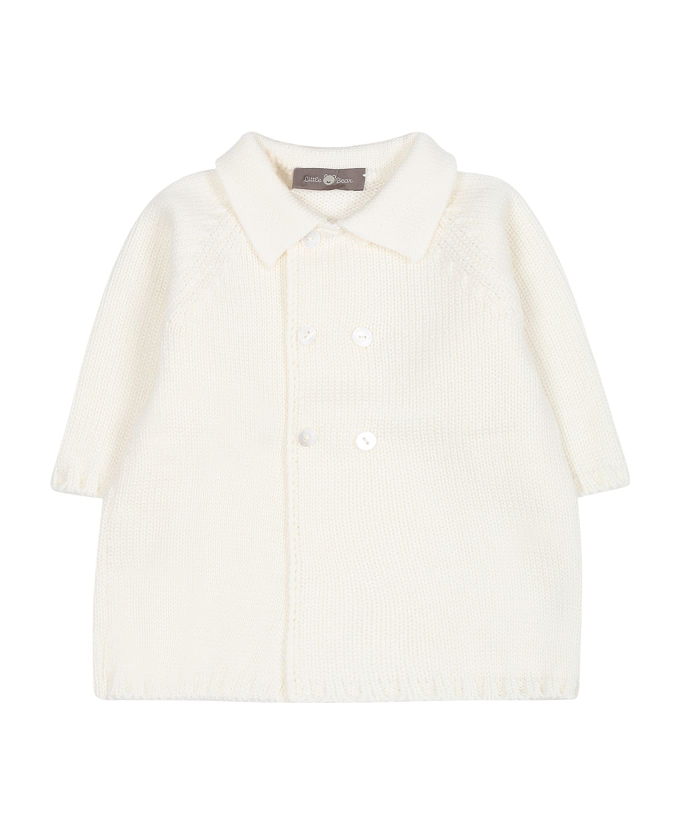 Little Bear White Coat For Baby Kids - White コート＆ジャケット