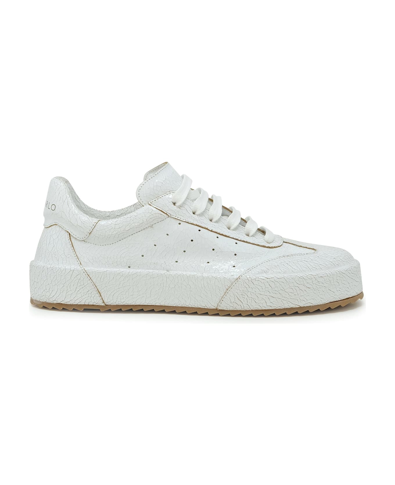 Del Carlo Roberto Del Carlo White Patent Leather Sneakers - WHITE