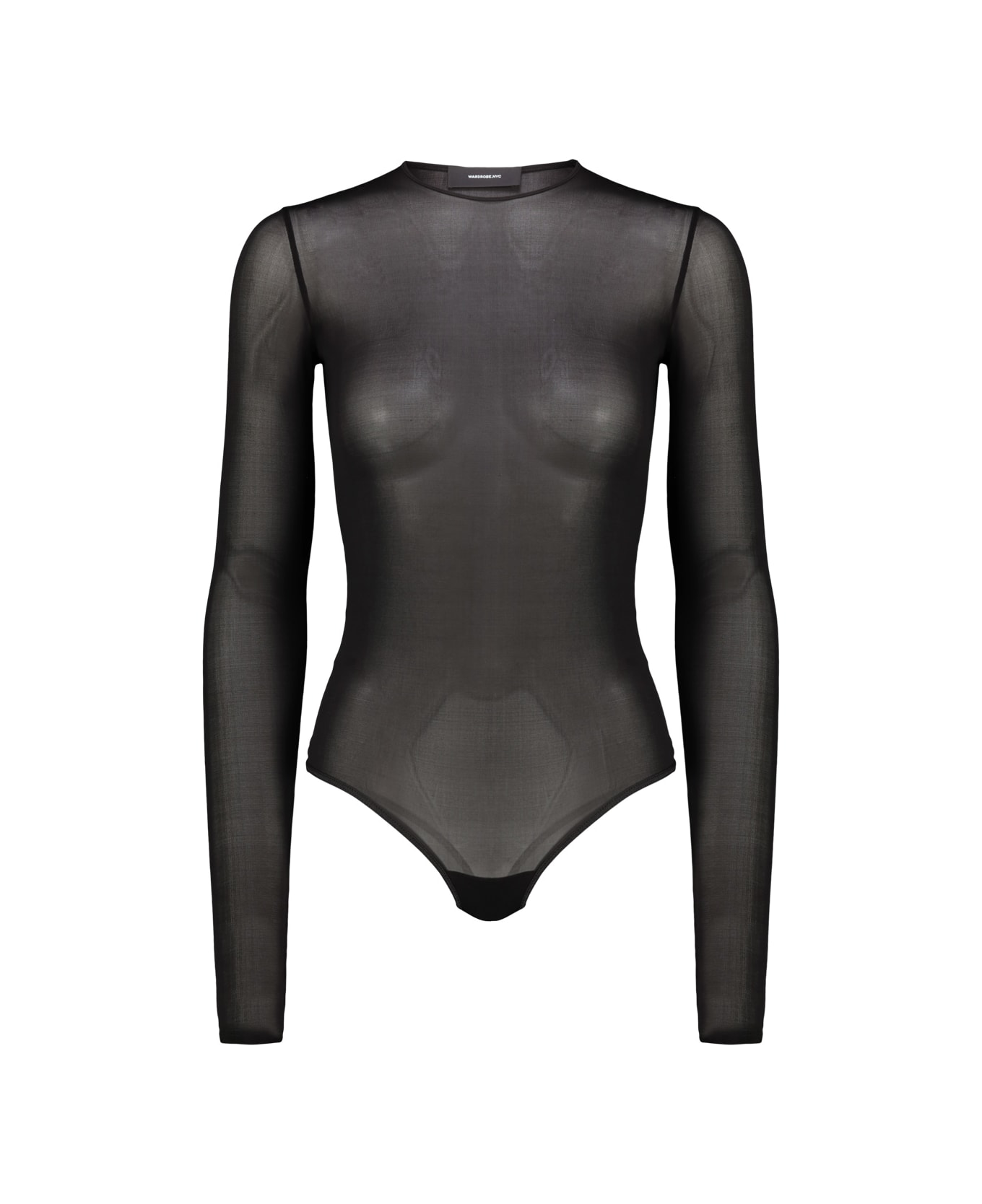WARDROBE.NYC Sheer Bodysuit - Blk Black
