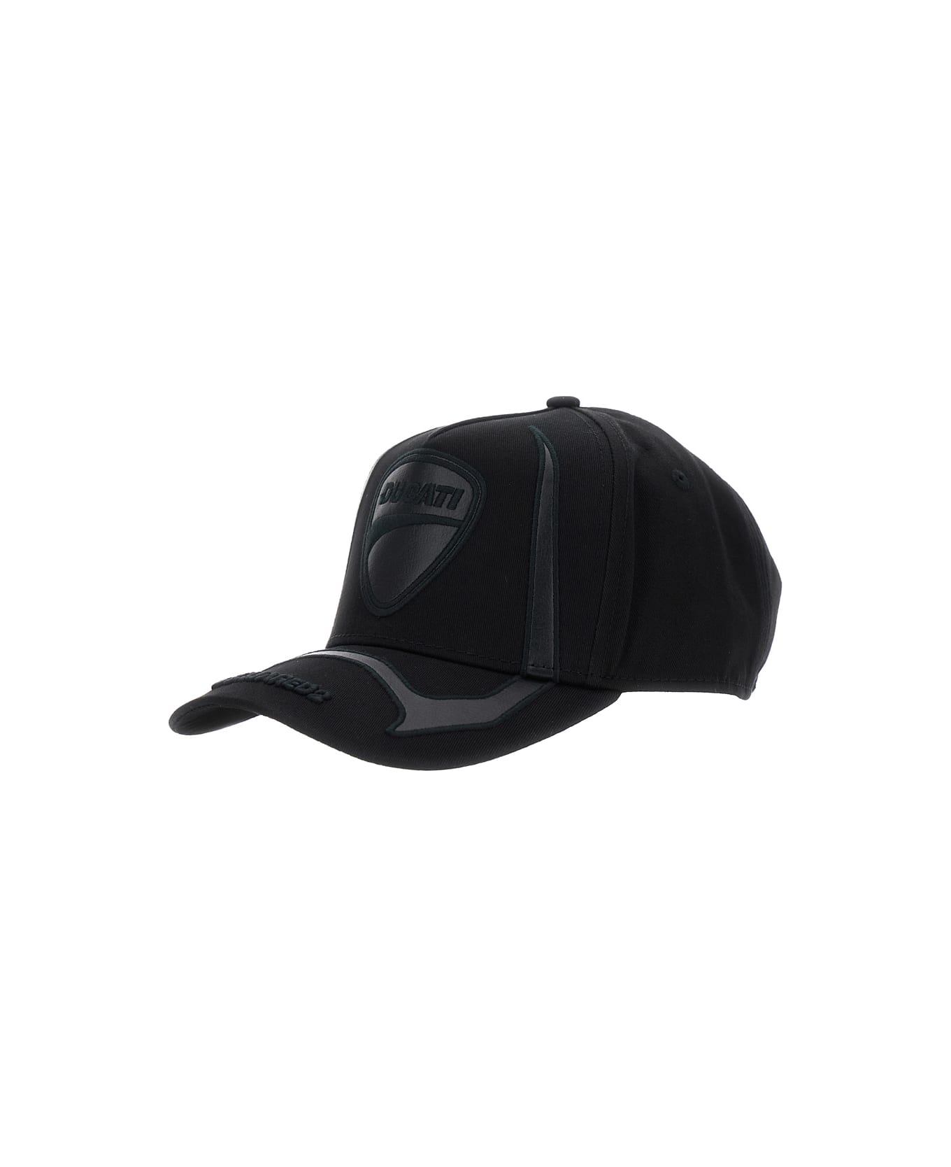 Dsquared2 
ducati X D2
 Black Baseball Hat With Logo Embroidery On The Front And Maxi Logo Lettering On The Side In Cotton Man - Black