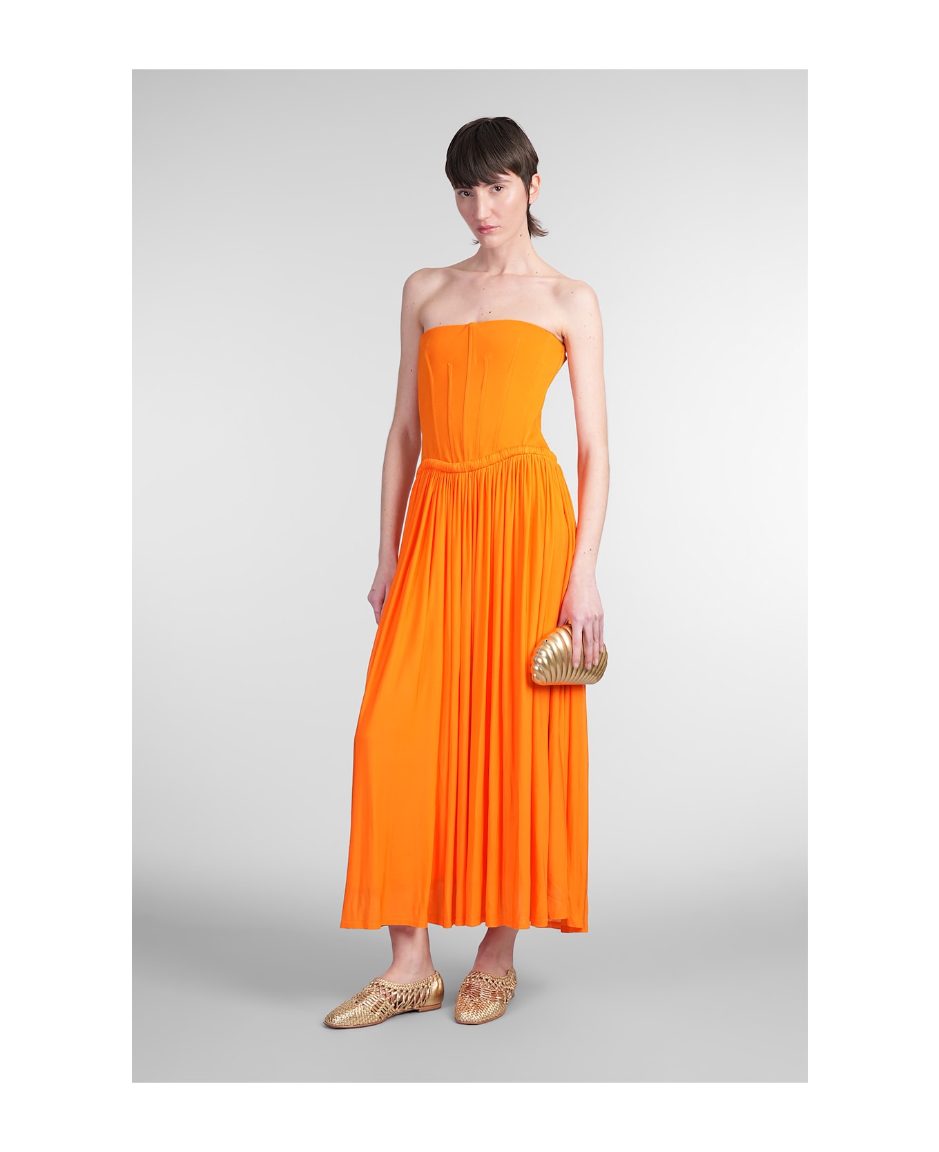 Simkhai Adalys Dress Woman In Orange Rayon - Arancione