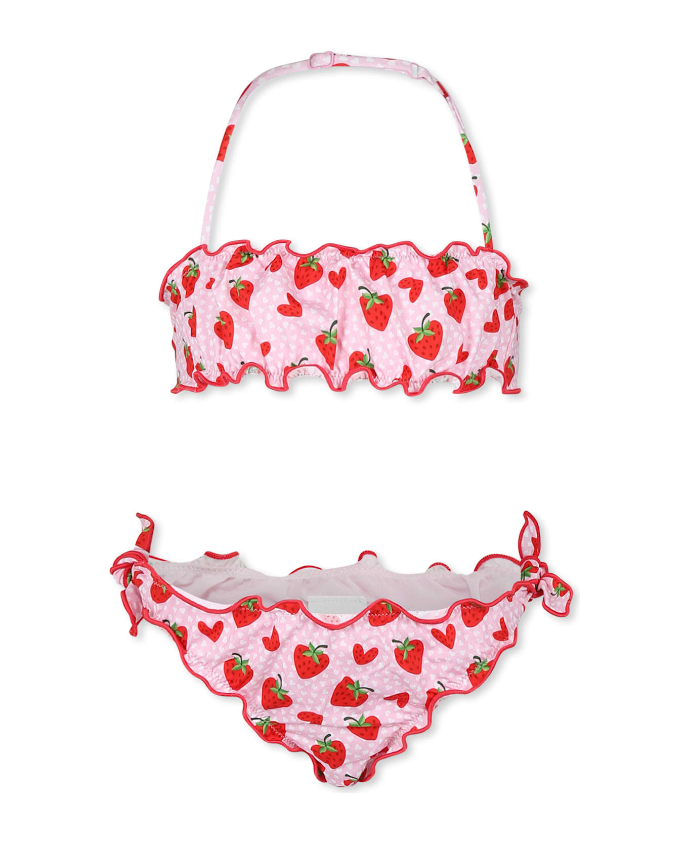 MC2 Saint Barth Pink Bikini For Girl With Strawberries - Pink