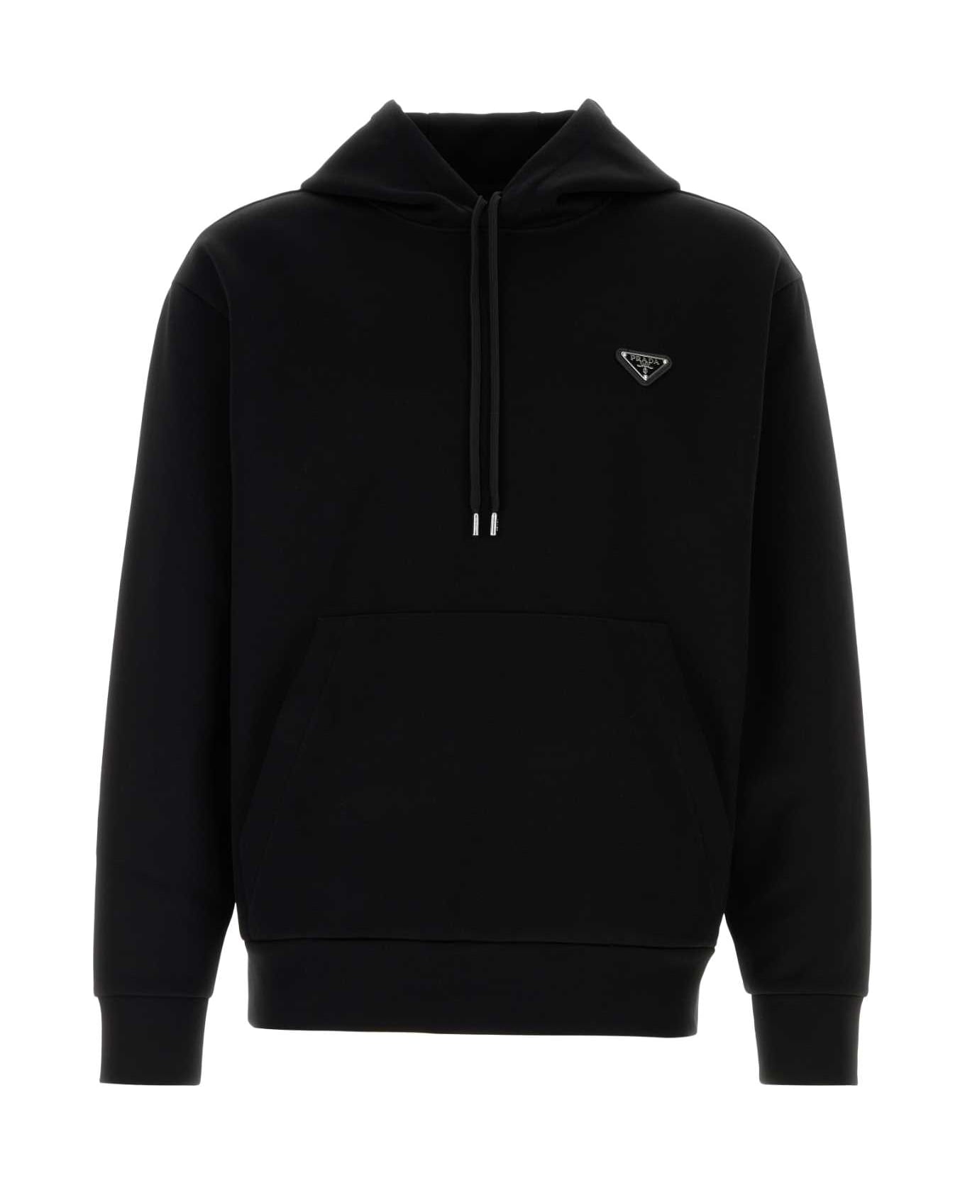 Prada Black Cotton Blend Sweatshirt - NERO