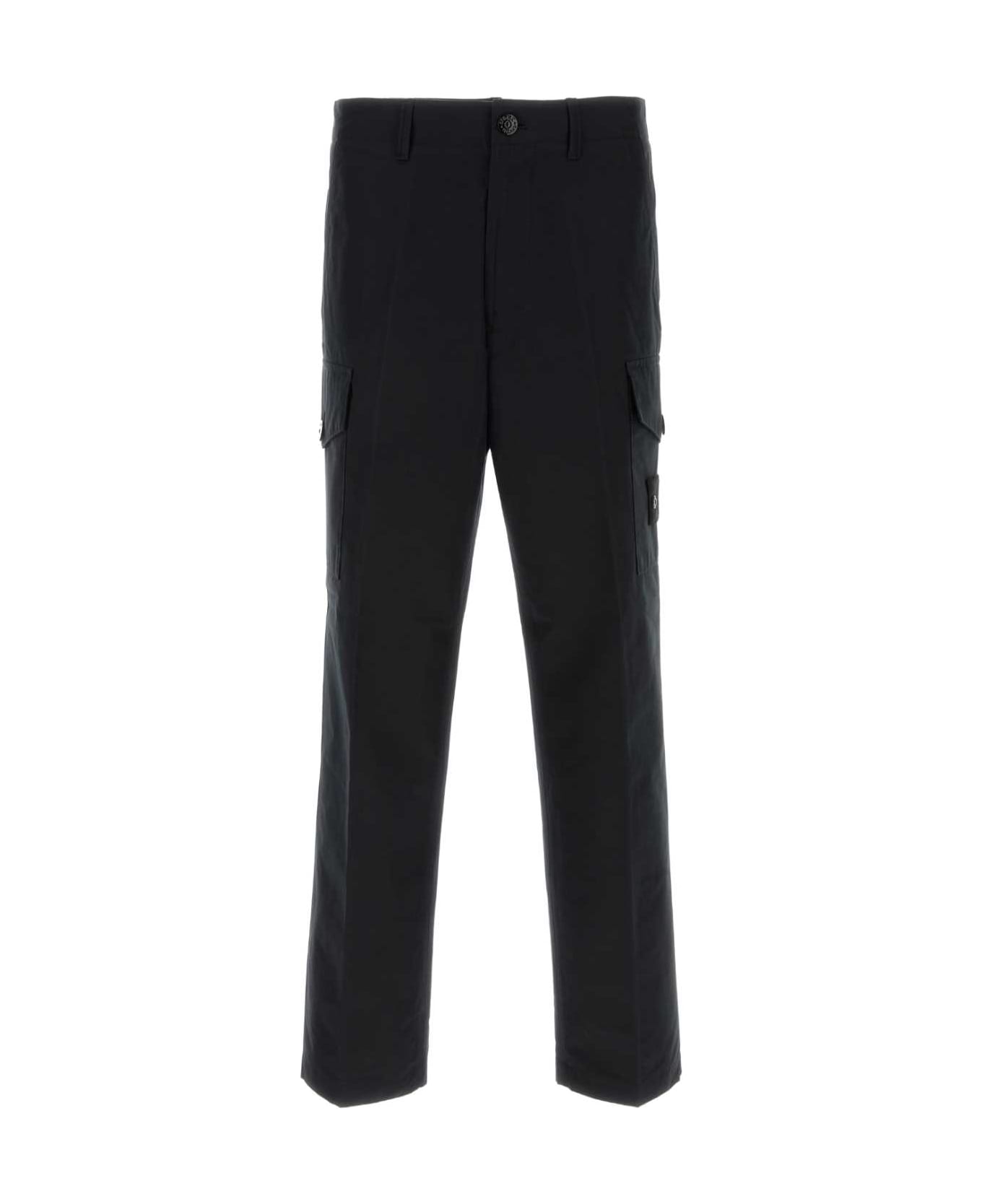 Stone Island Black Cotton Cargo Pant - BLACK