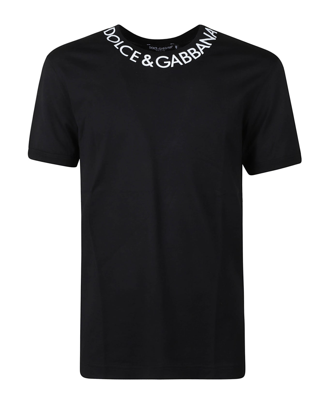 Dolce & Gabbana Logo Neckline Regular T-shirt - Black
